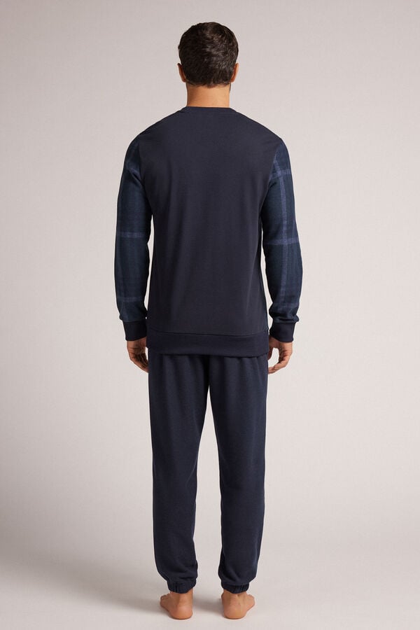 Intimissimi Pijama Largo de Punto con Estampado de Cuadros