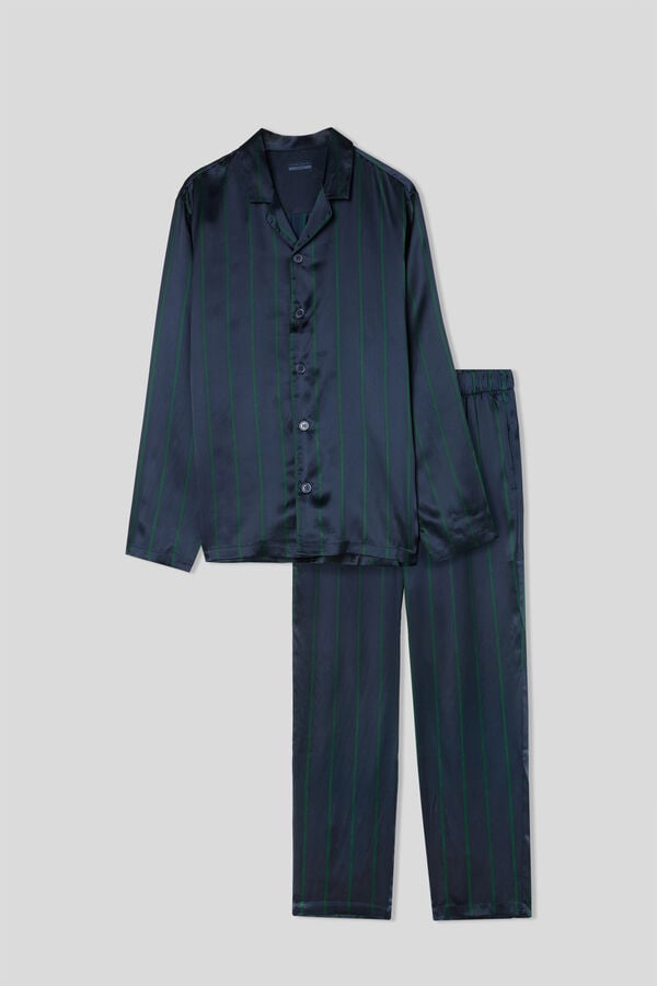 Intimissimi Pijama Largo De Seda Con Estampado De Rayas