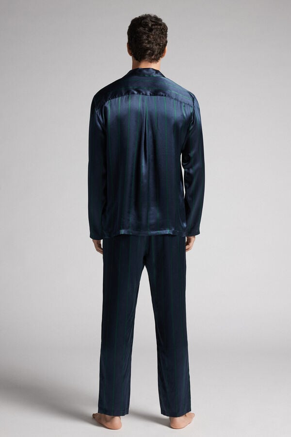 Intimissimi Pijama Largo de Seda con Estampado de Rayas