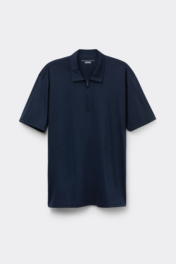Intimissimi Polo De Manga Corta Con Cremallera De Algodón Premium Mercerizado