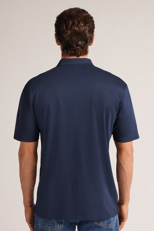 Intimissimi Polo de Manga Corta con Cremallera de Algodón Premium Mercerizado