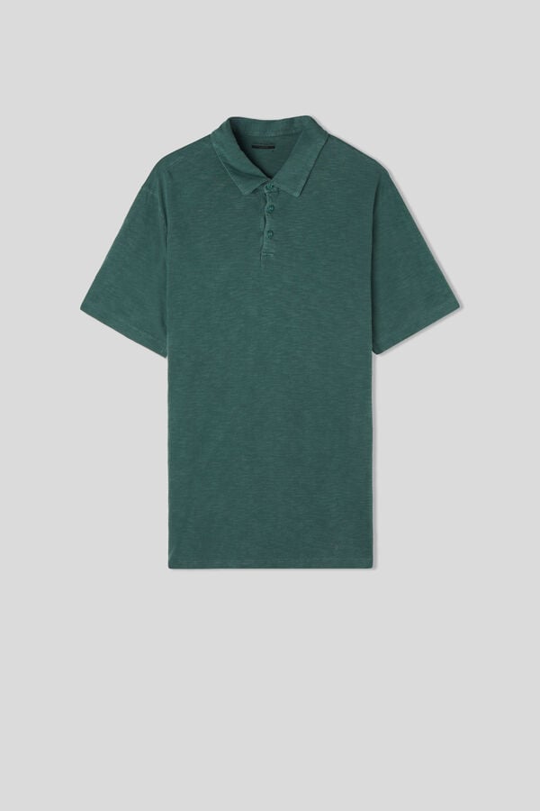 Intimissimi Polo De Manga Corta De Algodón Jaspeado Washed Collection
