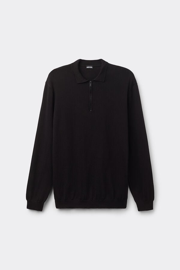 Intimissimi Polo Manga Larga De Punto Con Cremallera