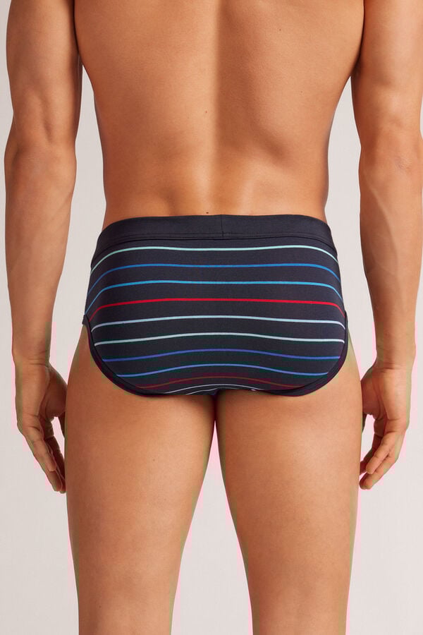 Intimissimi Slip Algodón Superior Estampado Rayas Multicolor