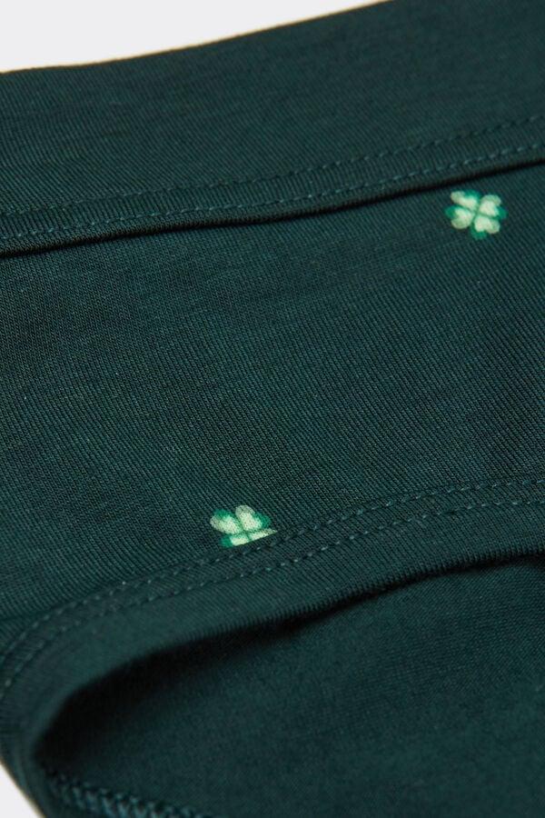 Intimissimi Slip Algodón Superior Estampado Tréboles De Cuatro Hojas