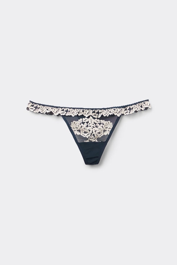 Intimissimi Tanga De Hilo Con Volantes De Encaje Pretty Flowers
