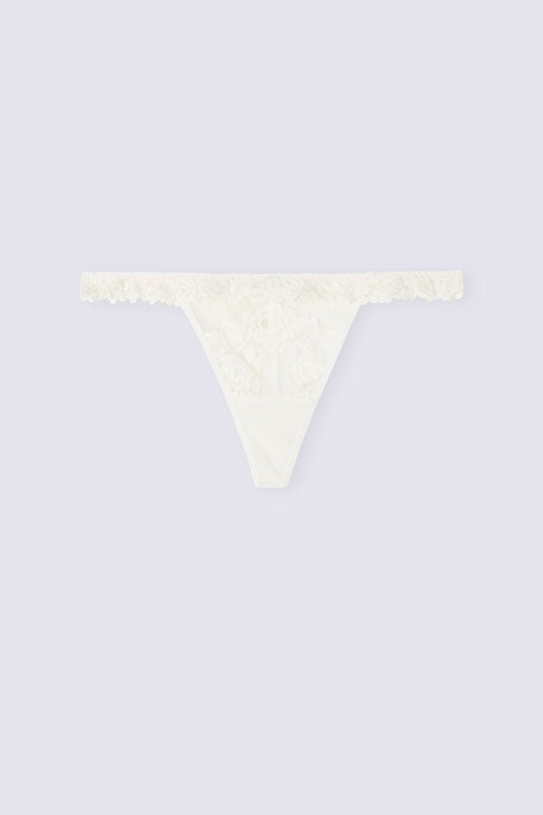 Intimissimi Tanga De Hilo Con Volantes De Encaje Pretty Flowers