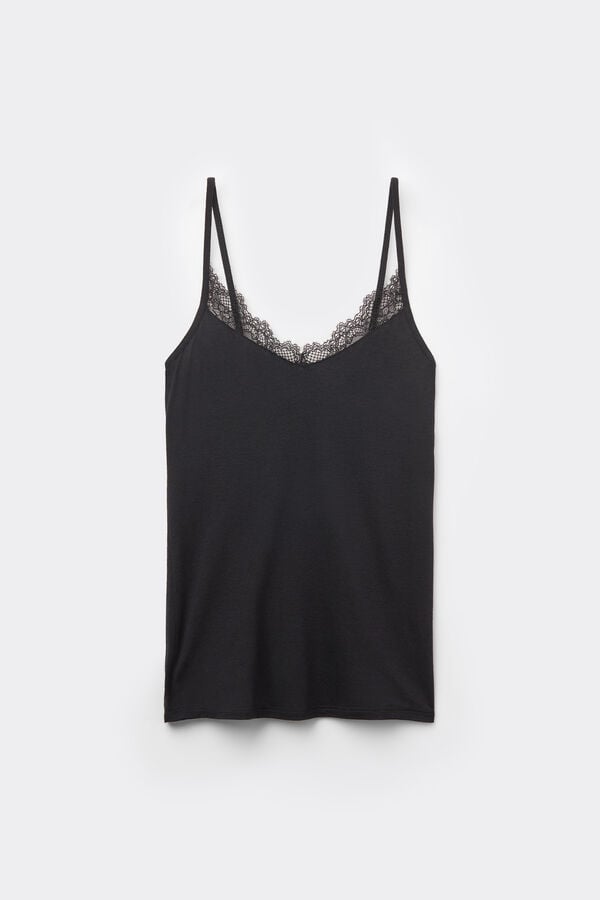 Intimissimi Top De Modal Ultraligero Con Cashmere Y Encaje