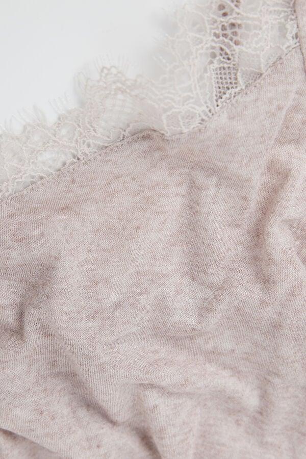 Intimissimi Top De Modal Ultraligero Con Cashmere Y Encaje