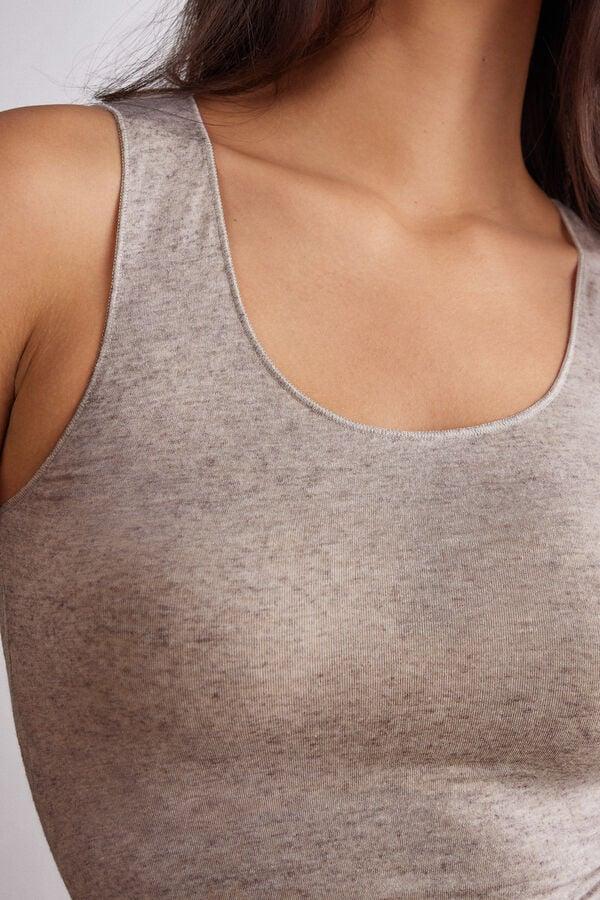 Intimissimi Top sin Mangas de Cashmere Ultraligero de Modal