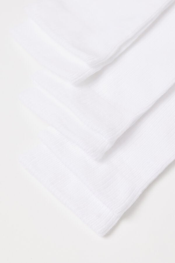 Tezenis 3 Pares Calcetines 3/4 Canalé Algodón Mujer