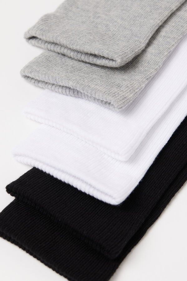 Tezenis 3 Pares Calcetines 3/4 Canalé Algodón Mujer