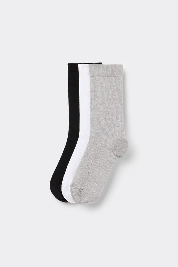 Tezenis 3 Pares Calcetines 3/4 Canalé Algodón Mujer