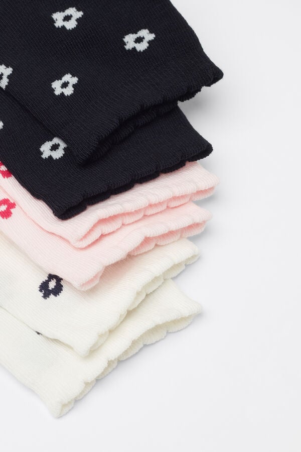 Tezenis 3 Pares Calcetines Cortos Algodón Estampado Ondas Niña