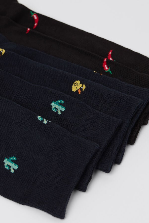 Tezenis 3 Pares Calcetines Cortos Algodón Sin Borde Estampado Hombre