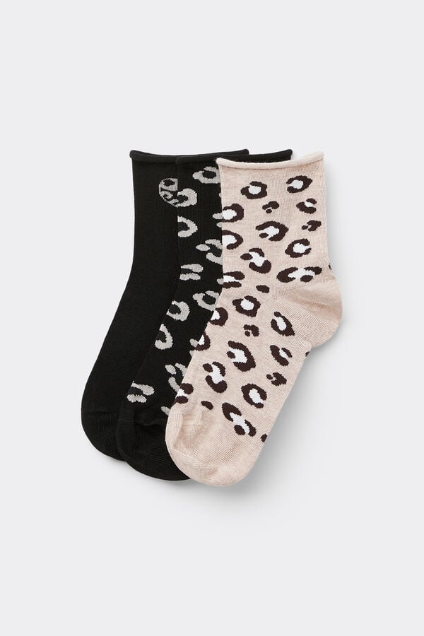 Tezenis 3 Pares Calcetines Cortos Algodón sin Borde Estampado Mujer