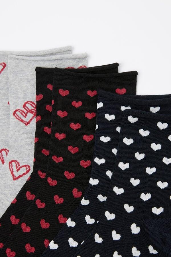 Tezenis 3 Pares Calcetines Cortos Algodón Sin Borde Estampado Mujer