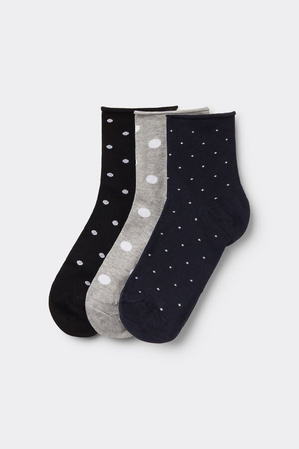 Tezenis 3 Pares Calcetines Cortos Algodón sin Borde Estampado Mujer