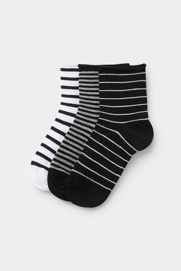 Tezenis 3 Pares Calcetines Cortos Algodón Sin Borde Estampado Mujer