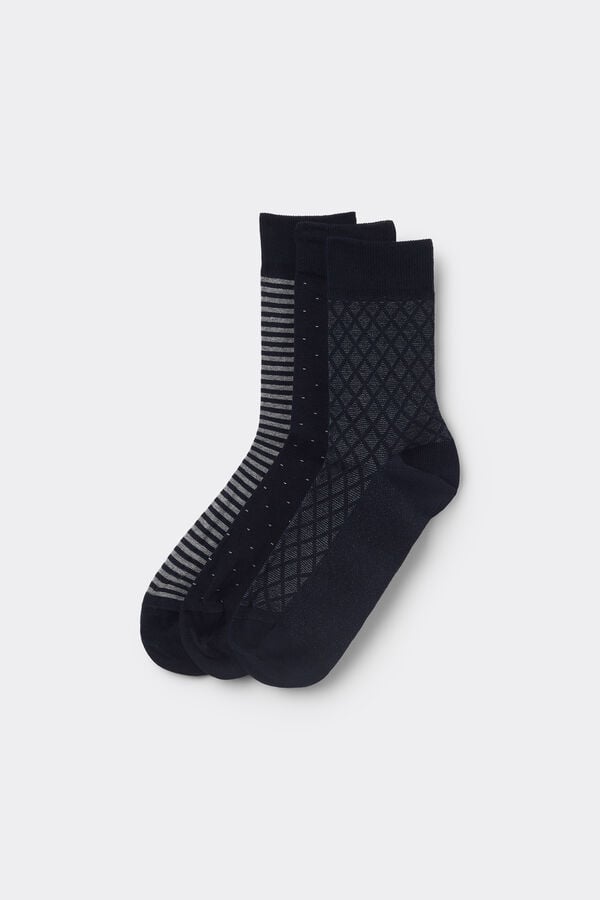 Tezenis 3 Pares Calcetines Cortos Algodón sin Borde Estampado Hombre