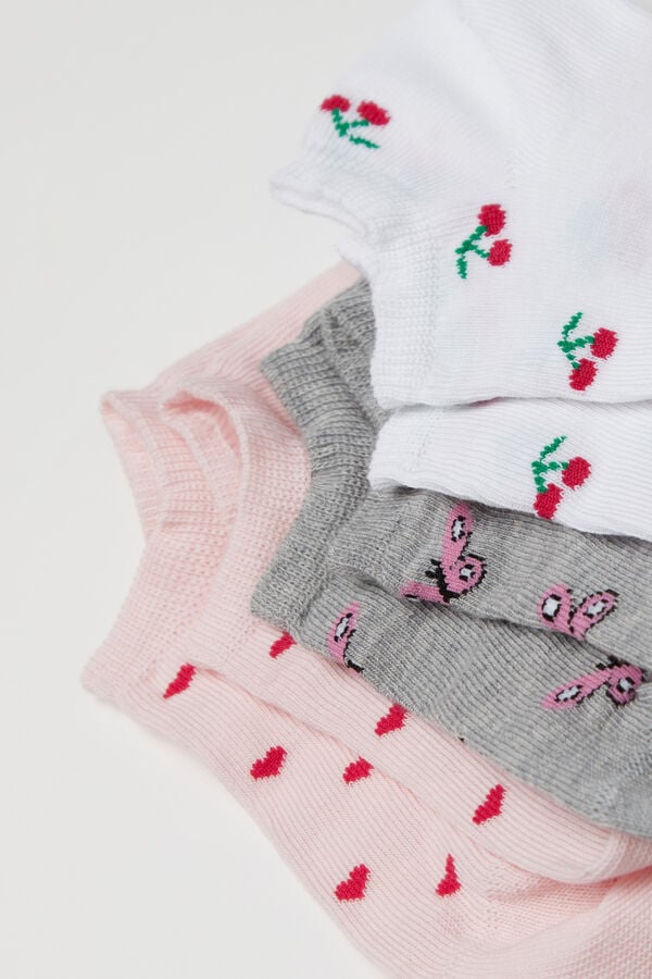 Tezenis 3 Pares Calcetines Tobilleros Algodón Estampado Niña