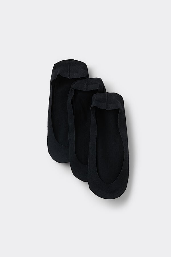 Tezenis 3 pares de calcetines invisibles de algodón de corte bajo