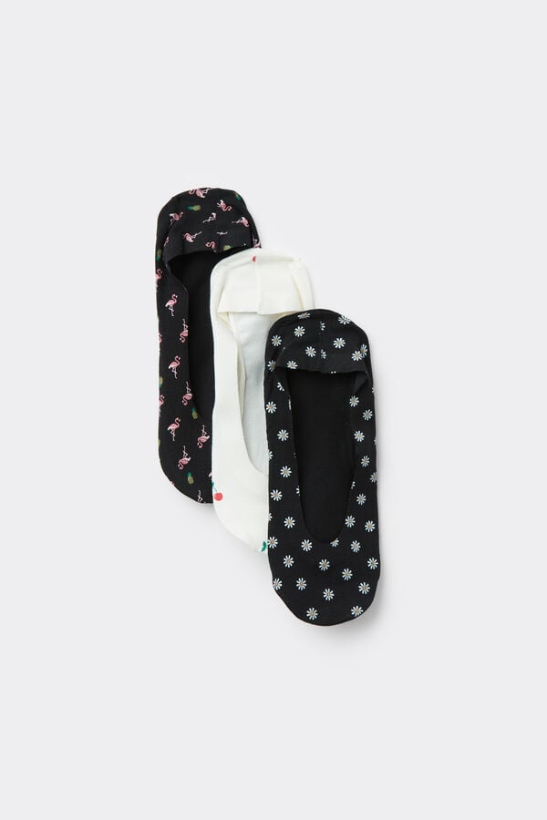 Tezenis 3 Pares de Calcetines Invisibles de Algodón Sin Costuras para Mujer