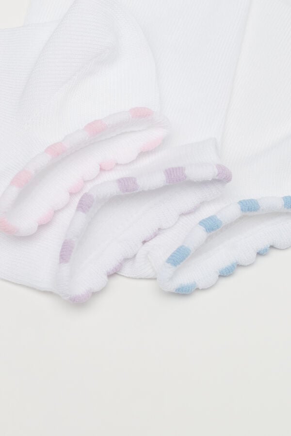 Tezenis 3 Pares De Calcetines Tobilleros Con Refuerzos De Algodón Estampados Para Niña