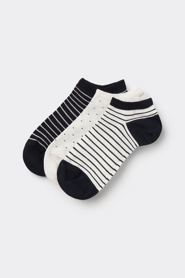 Tezenis 3 Pares de Calcetines Tobilleros de Algodón Estampados para Mujer