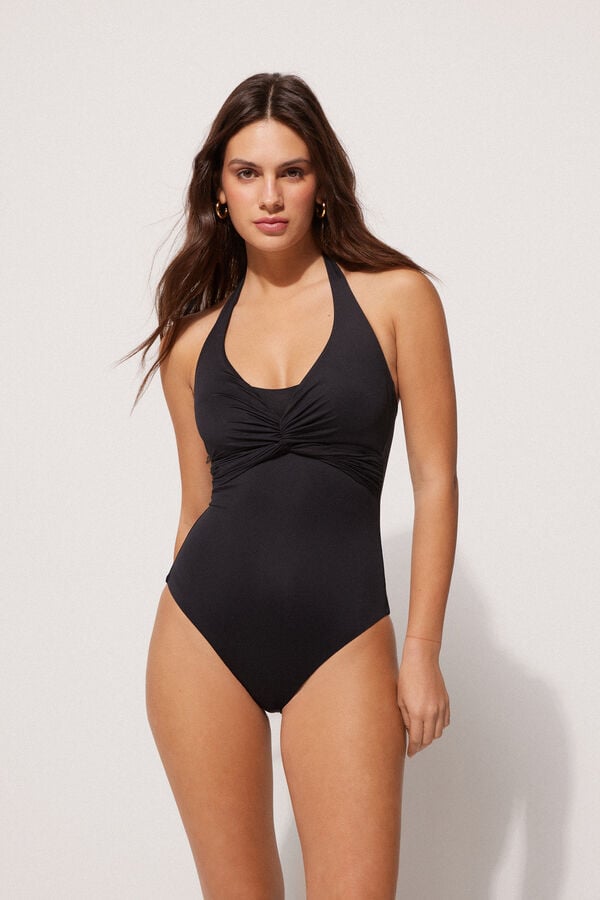 Tezenis Bañador Entero Bandeau Con Relleno Ligero Cruzado De Microfibra Reciclada