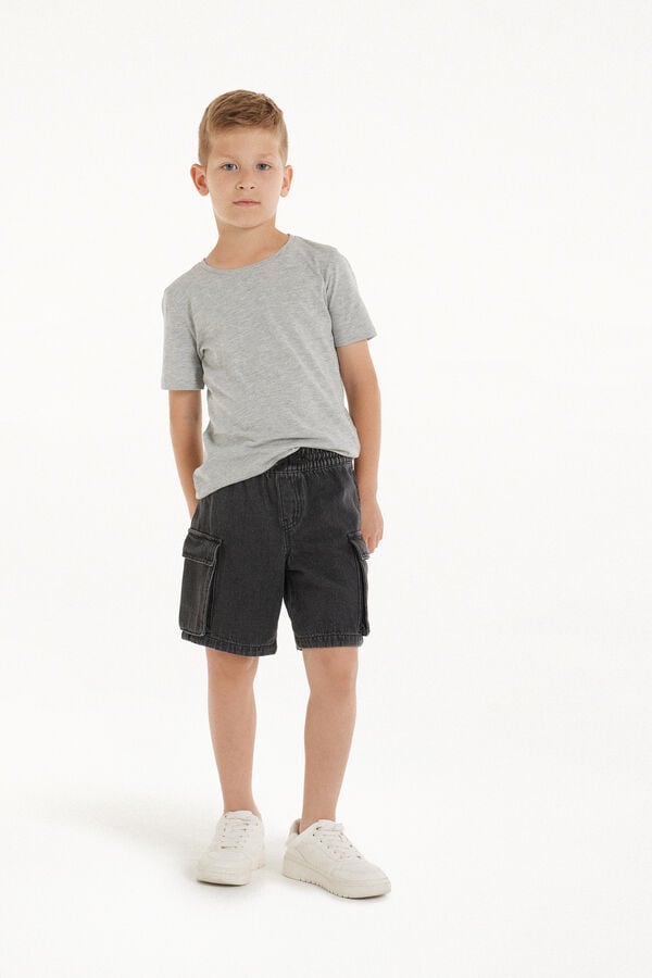 Tezenis Bermudas Cargo De Denim Con Cordón Para Niño