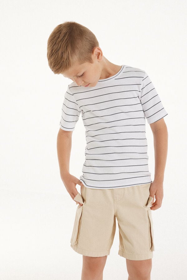 Tezenis Bermudas Cargo De Denim Con Cordón Para Niño