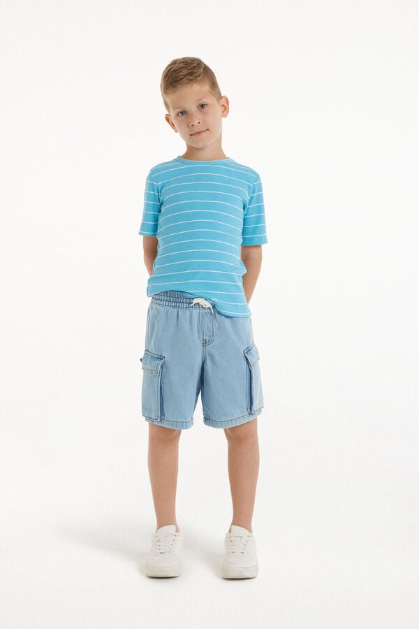 Tezenis Bermudas Cargo De Denim Con Cordón Para Niño