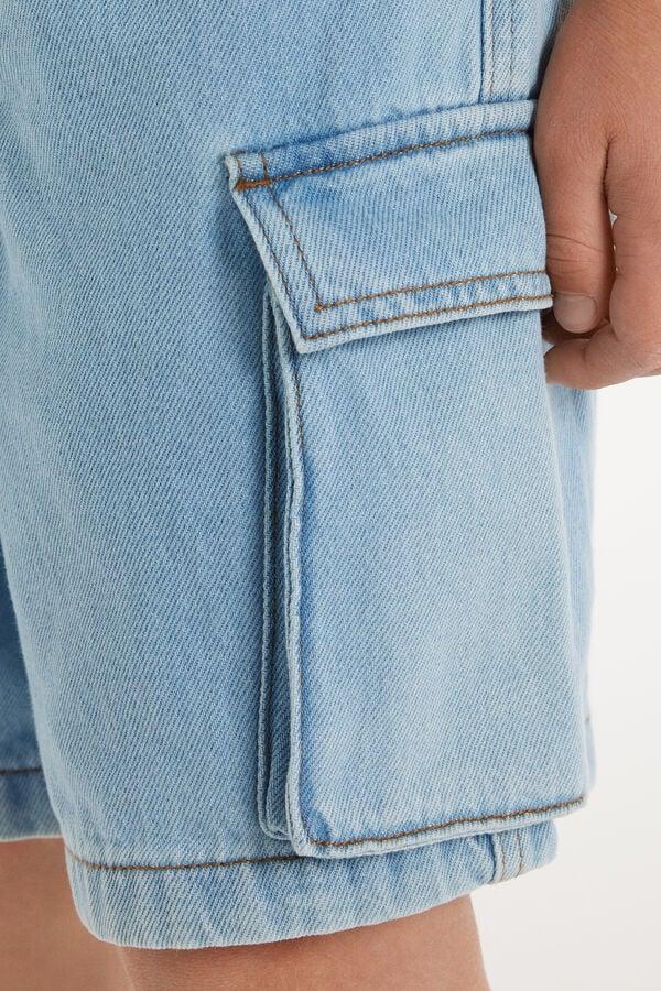 Tezenis Bermudas Cargo De Denim Con Cordón Para Niño