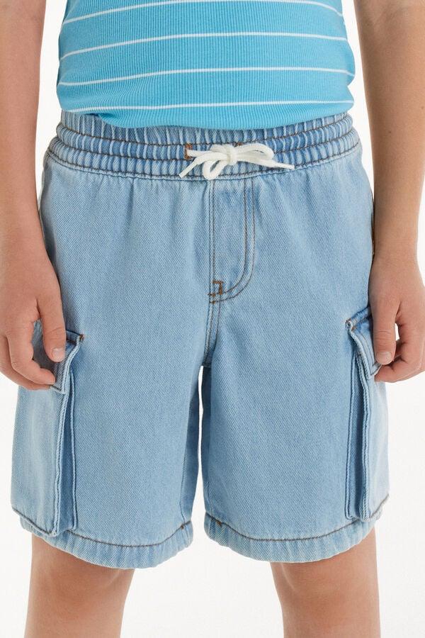 Tezenis Bermudas Cargo de Denim con Cordón para Niño