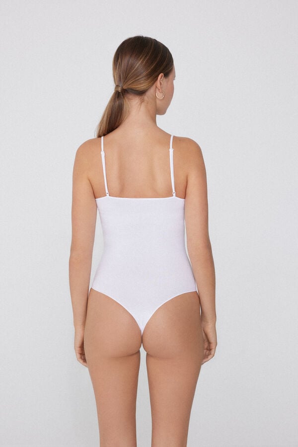 Tezenis Body Con Tirantes Finos De Canalé De Algodón