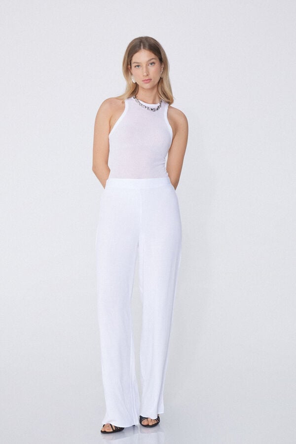 Tezenis Body De Tirante Ancho Con Cuello Halter Ultraligero De Canalé