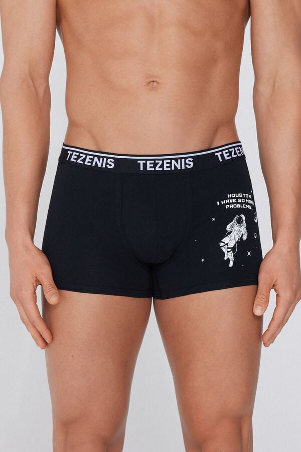 Tezenis Bóxer de Algodón Estampado con Bordes en Contraste con Logo