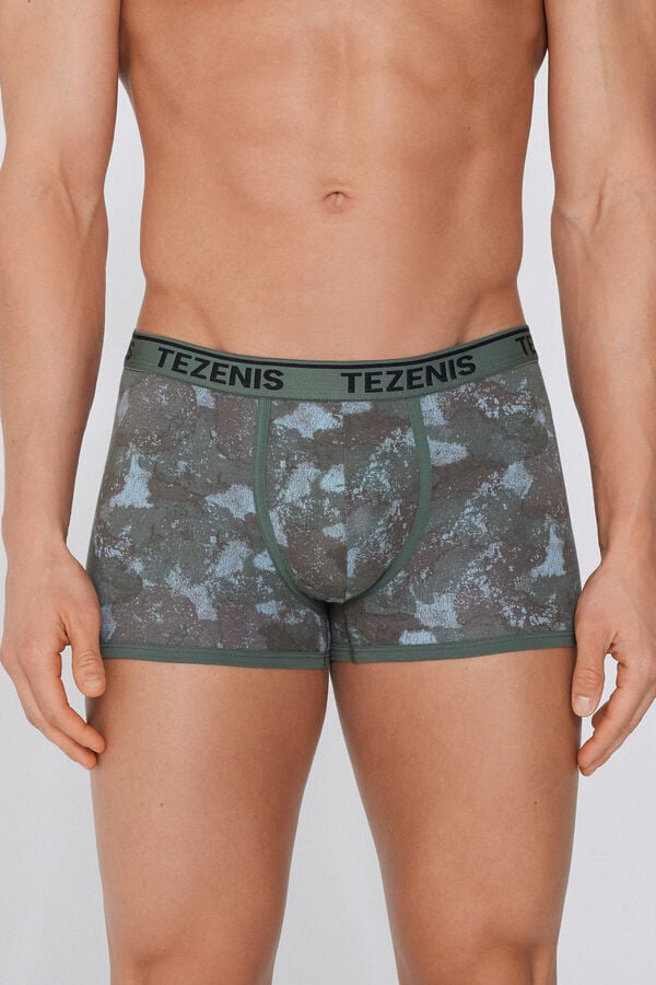 Tezenis Bóxer de Algodón Estampado con Bordes en Contraste con Logo
