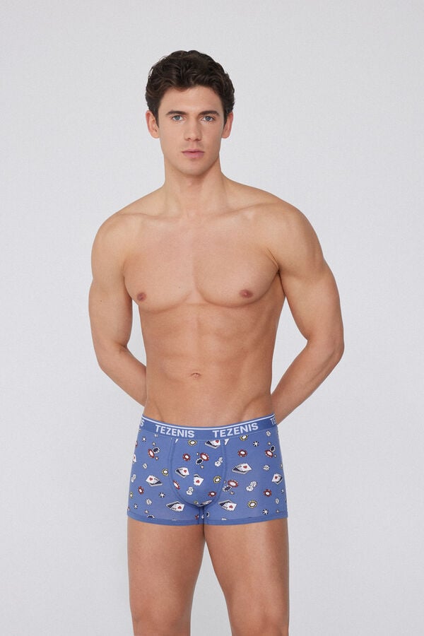 Tezenis Bóxer De Algodón Estampado Con Bordes En Contraste Con Logo