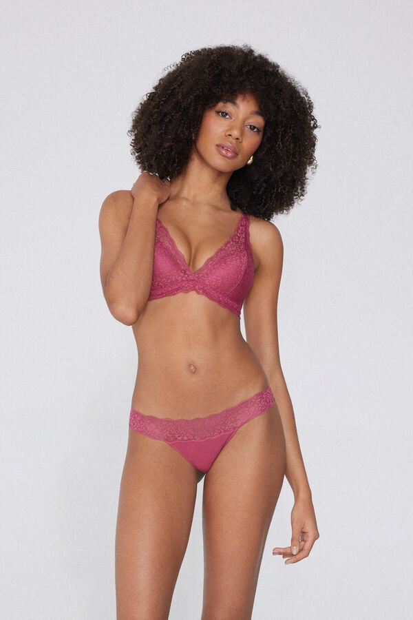 Tezenis Braguita Brasileña De Algodón Y Encaje Reciclado