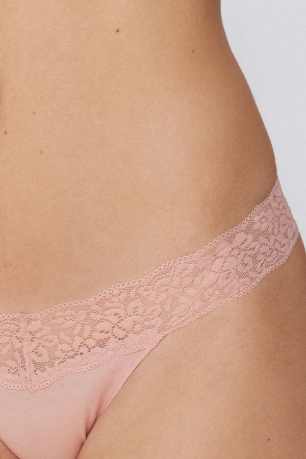 Tezenis Braguita Brasileña De Algodón Y Encaje Reciclado