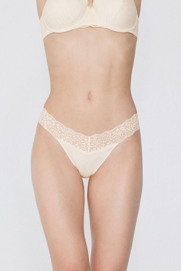 Tezenis Braguita Brasileña de Algodón y Encaje Reciclado