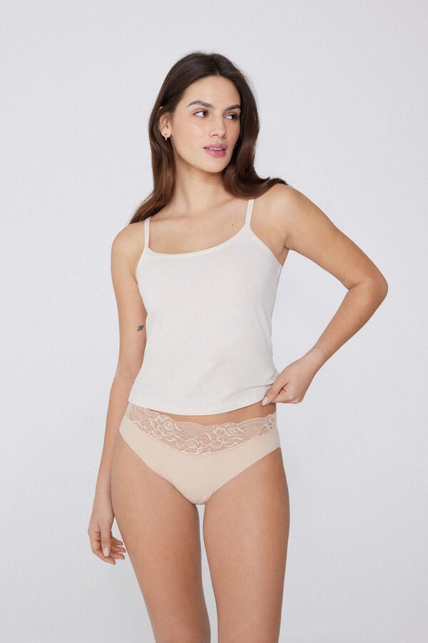 Tezenis Braguita De Microfibra Sin Costuras Con Encaje