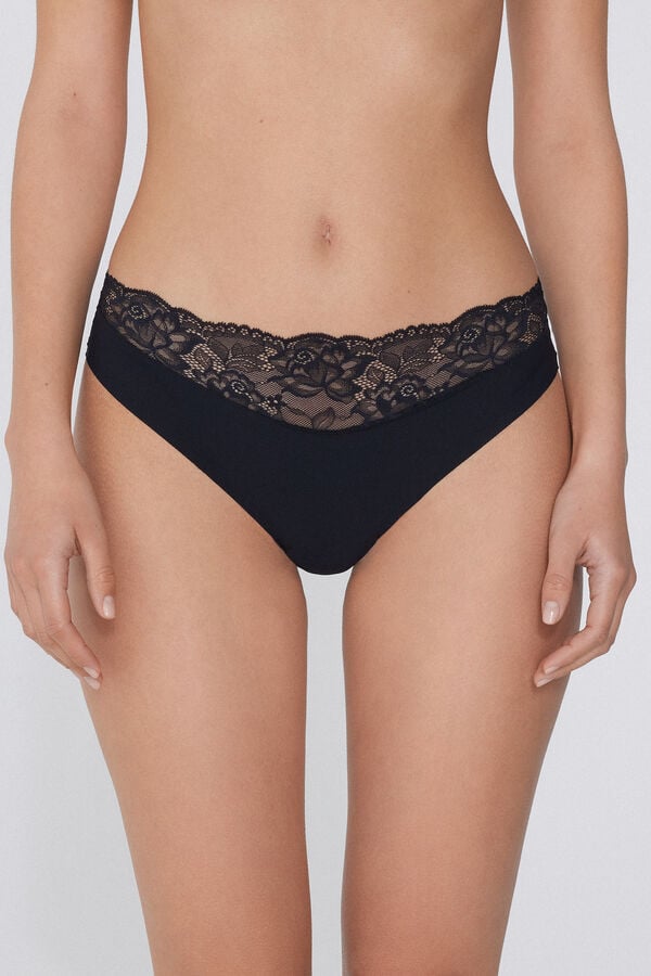 Tezenis Braguita de Microfibra Sin Costuras con Encaje