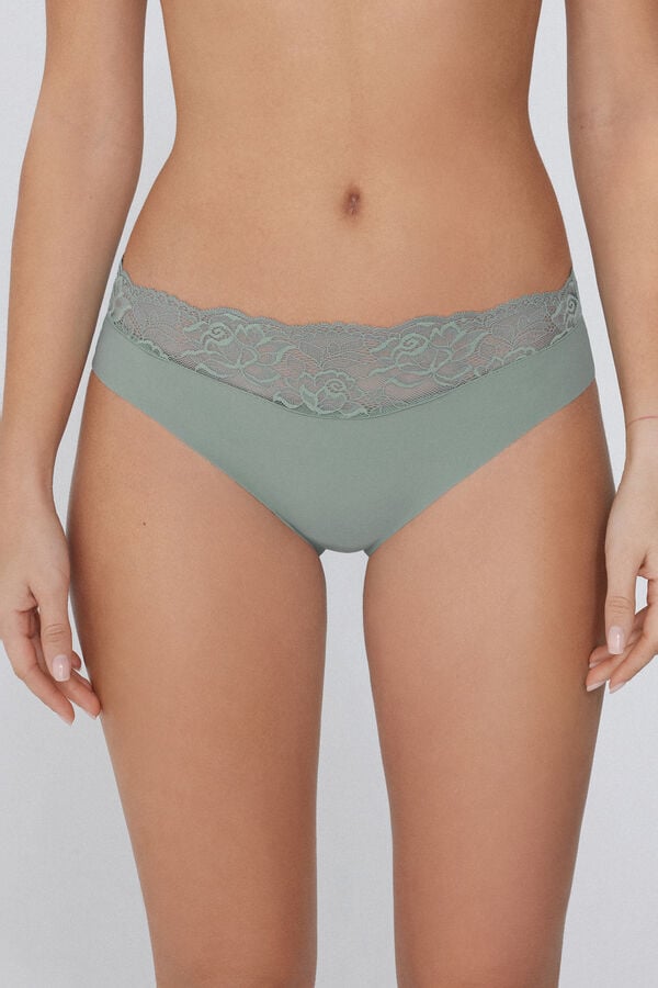 Tezenis Braguita de Microfibra Sin Costuras con Encaje