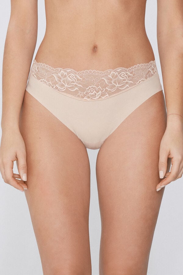 Tezenis Braguita de Microfibra Sin Costuras con Encaje
