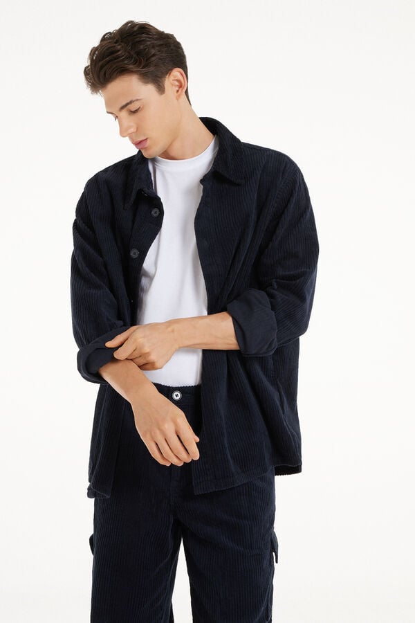 Tezenis Camisa De Manga Larga De Canalé De Terciopelo