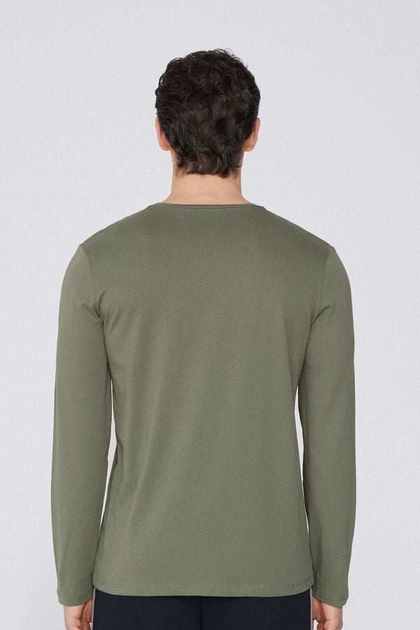 Tezenis Camiseta 100% Algodón Manga Larga Y Cuello Redondo Hombre