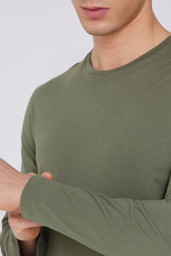 Tezenis Camiseta 100% Algodón Manga Larga Y Cuello Redondo Hombre